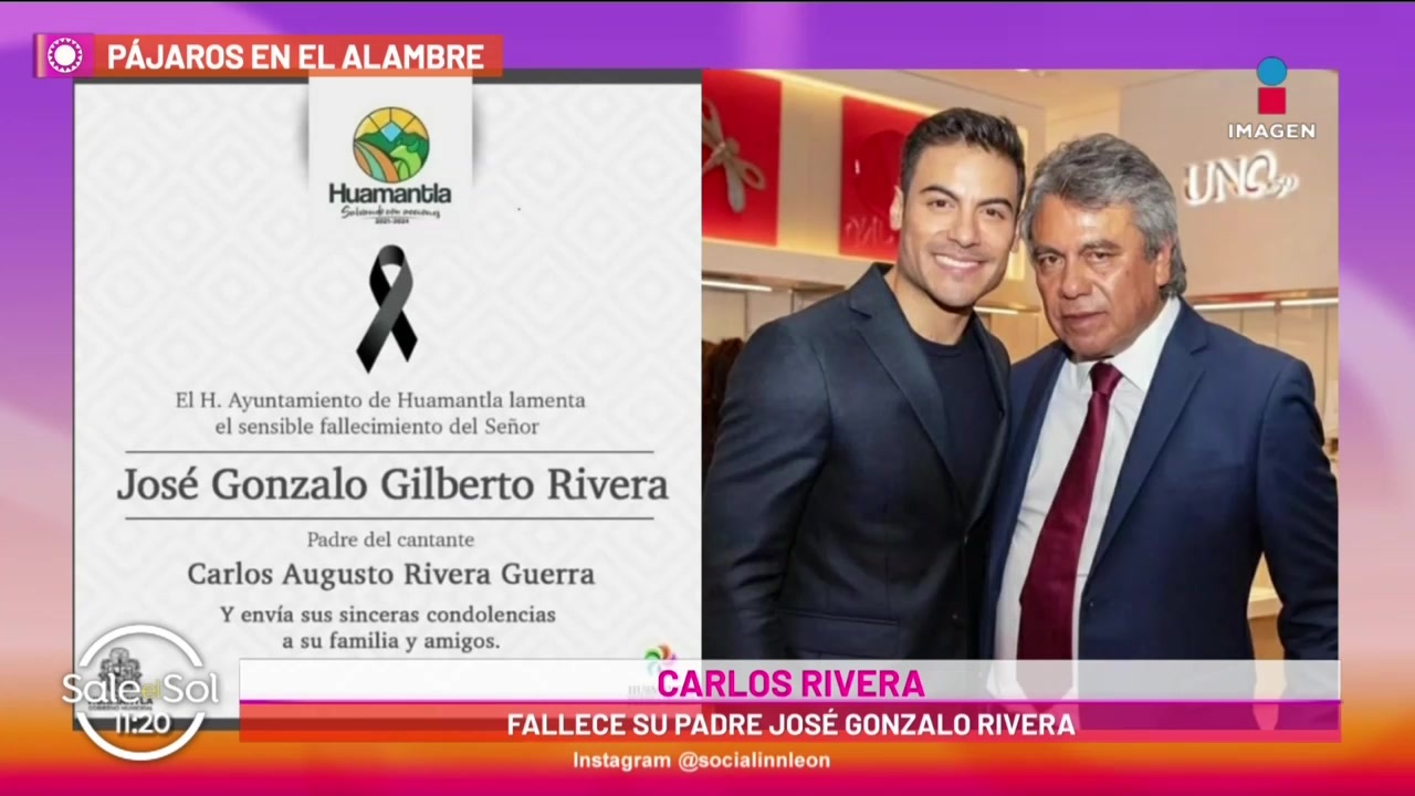 De luto! Fallece el padre de Carlos Rivera Imagen Televisión